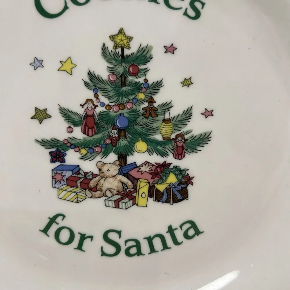 Cookies for Santa Christmas Plate Nikko Japan 8” Christmas Tree Holiday